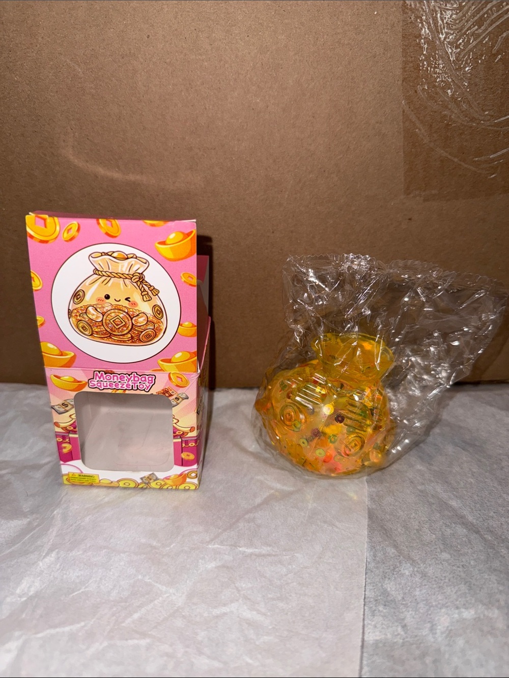 Moneybag Squeeze Toy - Yellow Stress Relief Toy